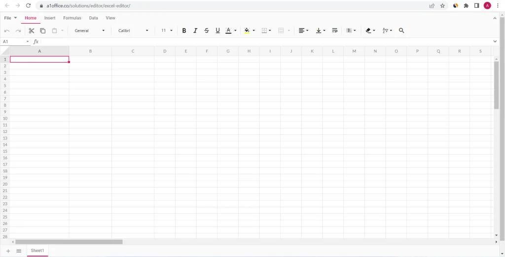 Online excel sheet editor